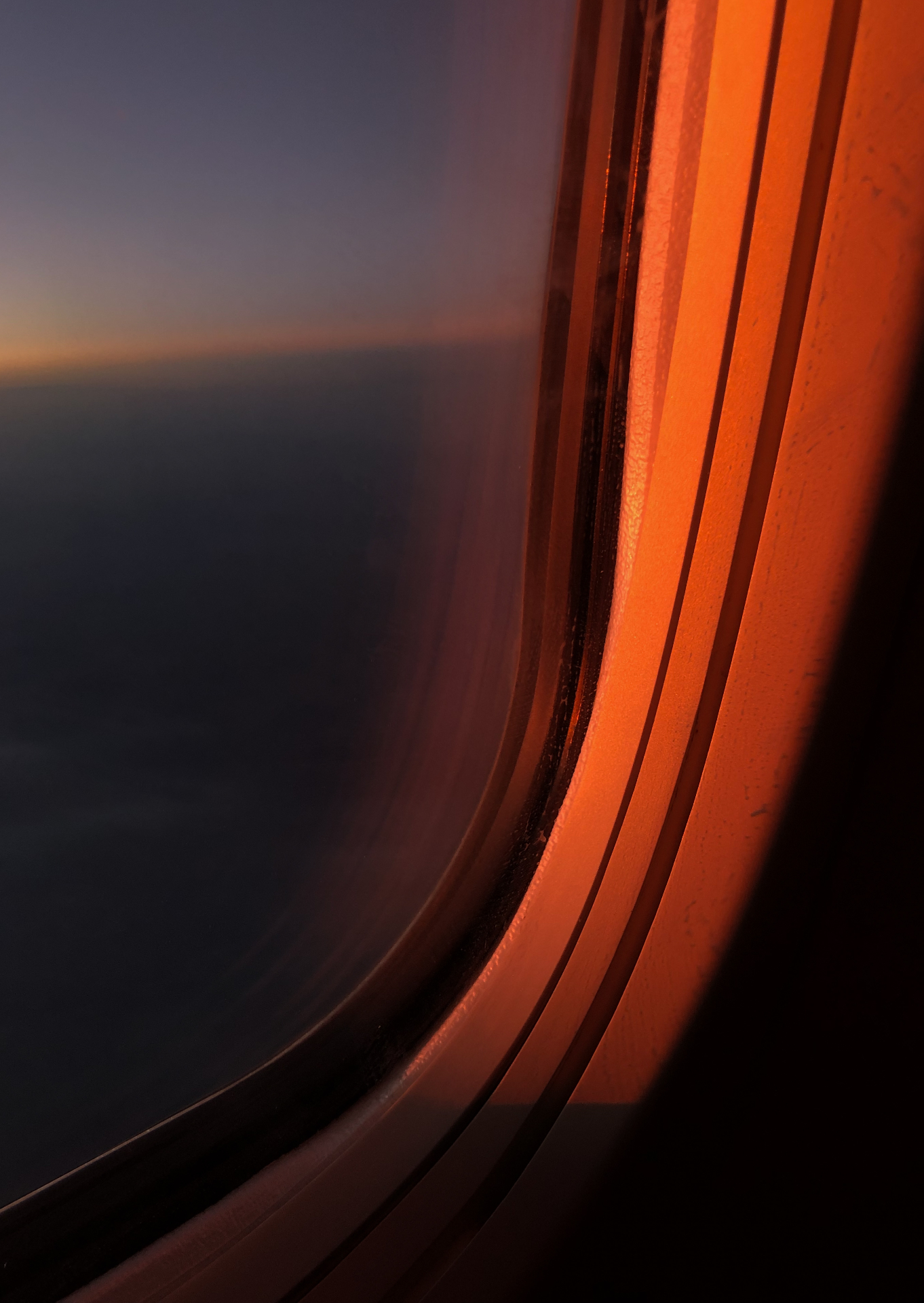 Sunset from an airplane window