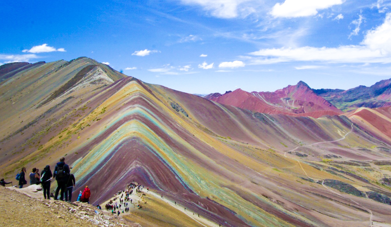 Rainbow Mountain with striated colors